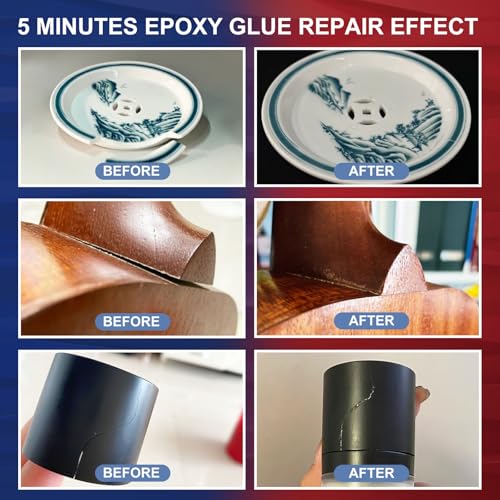 LAMXIN 5 Minutes Epoxy Kleber 250ml, Zäher Dauerhafter Hitzebeständiger 2 Komponenten Kleber Epoxidharz, Schnell Aushärtender Klarer Zwei Komponentenkleber für Metall, Holz, Fliesen, Kunststoffe thumbnail 2