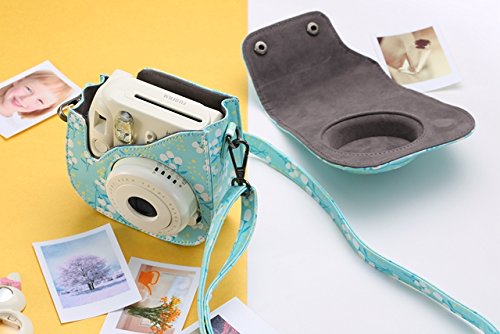 Katia Camera Case Bag for Fujifilm Instax Mini 9 Camera, also for Fujifilm Instax Mini 8 Instant Film Camera, with Accessories Pocket and Strap - Mint A