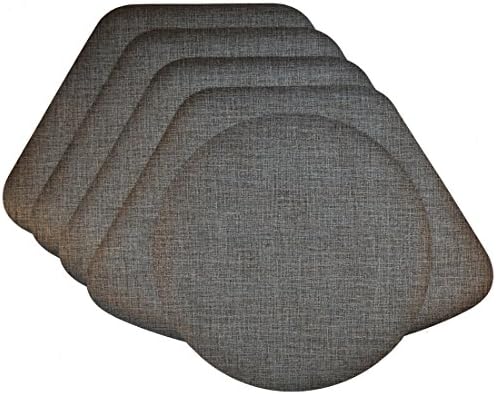 Sweet Pea Linens Silver & Black Vinyl Wipe Clean Wedge-Shaped Placemats - Set of Four Plus Center Round-Charger