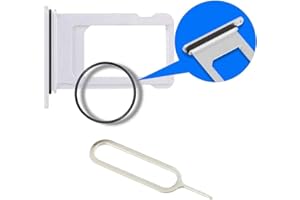 MMOBIEL SIM Card Slot Tray Holder Replacement Compatible with iPhone - Incl. Rubber Ring and SIM Pin - White