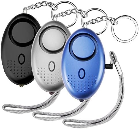 Jelune- 130 dB Personal Alarm with Keychain &amp; LED Safety and SOS Emergency Sound Personal Alarms for Women/Kids/Girls/Elderly Self Defense Protection, 3 Pack (3 Colors)