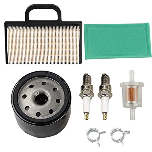 HIFROM 698754 273638 Air Filter 691035 Fuel Filter 696854 Oil Filter Spark Plug for Briggs & Stratton Intek Extended Life Series V-Twin 18-26 HP Lawn Mower