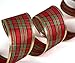 SANNO 6 Rolls Christmas Ribbon, Assorted Plaid Sparkling Decorations Wired Sheer Glitter Tulle Ribbon 36 Yards (2.5