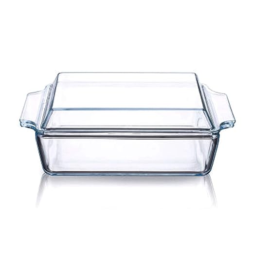 Cacerola rectangular de vidrio transparente con tapa de vidrio ...