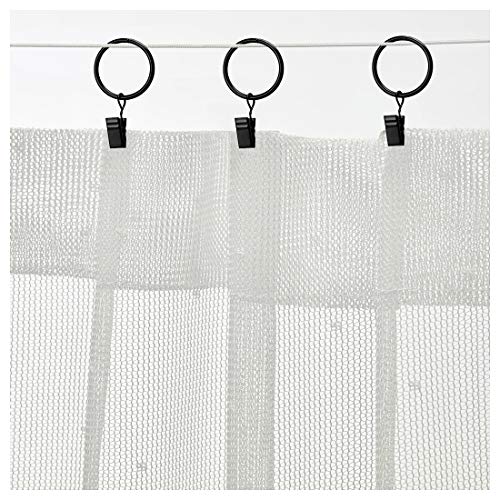Umikk 42pcs Rings Curtain Clips,Curtain Rings with Rustproof Clips,Clips to Hang Outdoor Curtain,Vintage Black (38mm/1.5 Inch Interior Diameter )