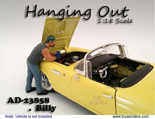 23858 American Diorama Figurine - Hanging Out Billy Figure (1/18 Scale, Gray) 23858 oxcz04c320 diecast pq589p1m3 car Model 23858 American Diorama Figurine - 1:18 Scale Hanging