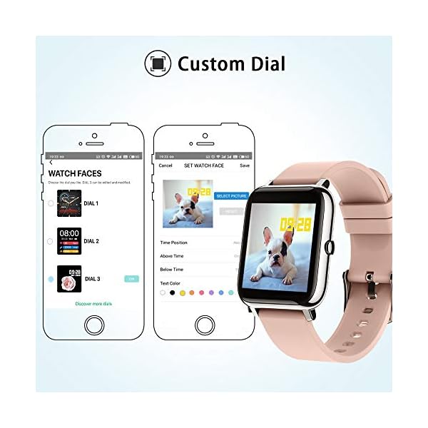 Popglory Smart Watch, 1.4'' HD Fitness Tracker with Blood Pressure, Heart Rate & Blood Oxygen Monitor, Smartwatch, Step…