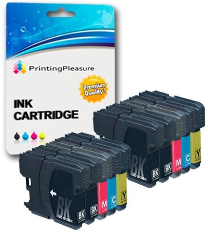 10 (2 SETS + 2 BLACK) Printer Ink Cartridges compatible with DCP-145C 165C 195C 197C 375CW 383C 385C 387C 395CN 585CW 6690CW MFC-250C 290C 490CW 5890CN 5895CW 6490CW 990CW J615W | LC1100 LC980