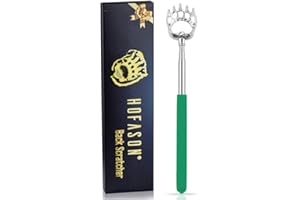 HOFASON Back Scratcher for Men Women, Bear Claw Telescopic Scratcher Back Massager Tool, Stocking Stuffers Novelty Idea Extendable Back Scratcher Festival Birthday Christmas Gifts (Green)