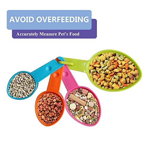 Rypet Dog Food Scoop Set of 4 Plastic Measuring Cups for Dog, Cat and