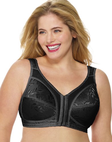 Playtex 18 Hour Wire-Free Front Close Bra Black 54DD