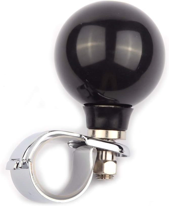 SMKJ Black 8 Round Ball Car Steering Wheel Spinner Knob Universal Rotating Suicide Spinners Knob Power Handle for most car: Automotive