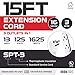 Iron Forge Cable 15 ft Flat Plug White Extension Cord with 3 Outlets - 16/3 SJTW 3 Prong Indoor Extension Cord with Multiple Outlets