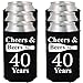 Shop4Ever Cheers & Beers To 40 Years Can Coolie ~ 40th Birthday Party 1980 Fortieth Anniversary Beer Can Sleeve Coolers ~ (40 Yrs, Blk, 12 Pk)