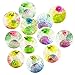 12 Pack Light Up Glitter Bouncy Balls with Colorful Fish, Confetti and LED Flasher for Kids Party Favors (2 Inche)