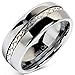 100S JEWELRY 8mm Men's Tungsten Carbide Ring Silver Rope Inlay Wedding Band Size 8-16 Comfort Fit