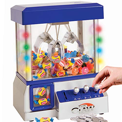 Home Claw Toy Grabber Machine with Bright LED Lights and Playing Music - Insert Coins for Real Arcade Play & Sounds