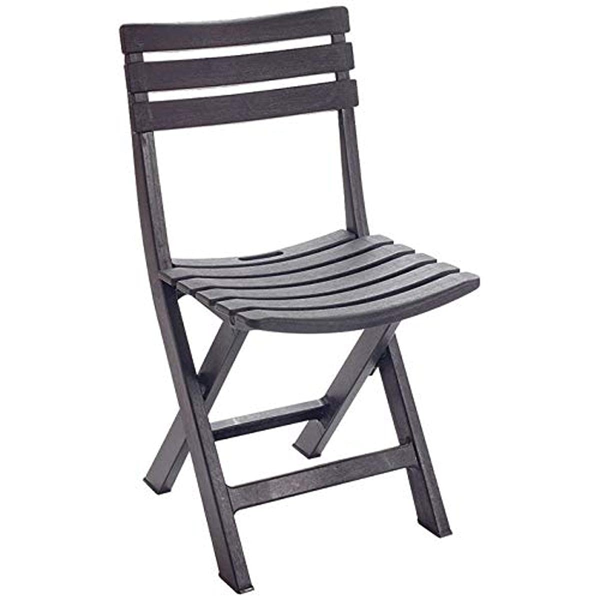IPAE-Progarden Komodo Indonesian Effect Folding Chair, Plastic, Anthracite, 44 x 41 x 78 cm
