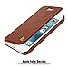 iPhone SE Case, Jisoncase iPhone SE 5S 5 Leather Case Cover Book Folio Style Magnetic Flip Case for Apple iPhone SE/iPhone 5S 5- Brown (JS-ISE-01M20)