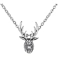 jonline24h Stainless Steel Mens Womens Deer Pendant Hip-Hop Punk Necklace