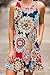 ZESICA Women's Summer Sleeveless Damask Print Pocket Loose T-shirt Dress, Geometric, Medium
