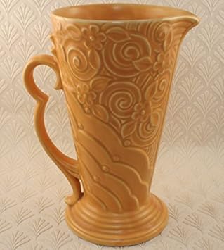 Vintage Wade Pottery Incredible Art Deco Relief Jug Vase 9 Inches