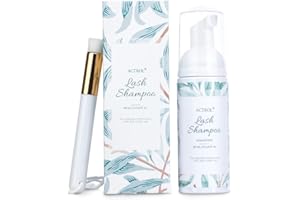 ACTROL Eyelash Extension Cleanser 60ML Natural Lash Extension Shampoo Unscented Professional Eyelid Foaming Cleanser Paraben & Sulfate Free Non-lrritating with Salon and Home Care