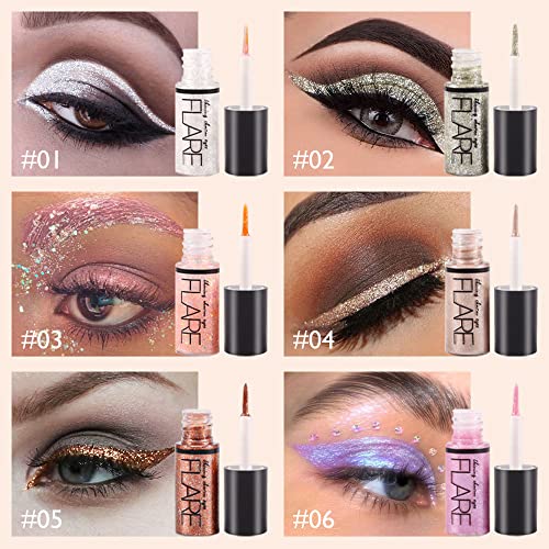 evpct 10 Colors Liquid Glitter Eyeshadow Set Glitter Liquid Eyeliner
