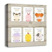 Canvas Wall Art Cartoon Picture Canvas Prints Home Artwork Decoration for Kids Bedroom Bathroom - 12x12 inches