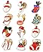 Thunaraz 12pcs Christmas Brooch Pin Set for Women Girls Holiday Brooches Chritmas Gifts