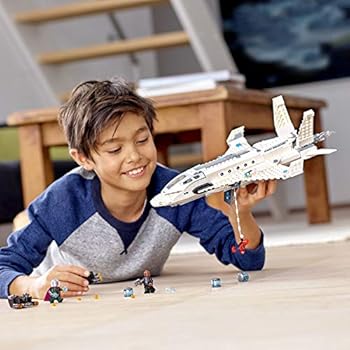 lego spider man stark jet and drone attack