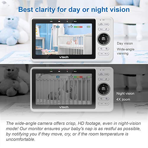 Vtech Upgraded Smart Wifi Baby Monitor Vm901 5 Inch 7p Display 1080p Camera Hd Nightvision Fully Remote Pan Tilt Zoom 2 Way Talk Free Smart Phone App Works With Ios Android Pricepulse