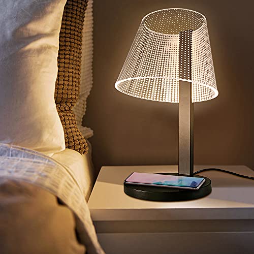 Table Lamps with Wireless Charger USB Port, Touch Control Bedside Lamp