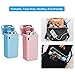 Collapsible Reusable Stainless Steel Straw, Foldable Drinking Straws Food-Grade Portable Straw Set with Hard Case Holder Cleaning Brush Keyring for Travel, Household, Outdoor (Blue and Pink)