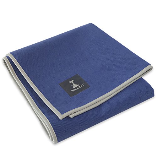 Gummy Grip Cush Yoga Towel - 100% Microfiber Top - Gummy Grip Silicone Backing Grips Mat - No Uncomfortable Raised Dots - Get the Gummy Blue Difference - Makes Great Travel Yoga Mat – 24" x 72"