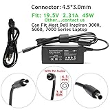 45W 19.5V 2.31A AC Adapter Laptop Charger Replacement For Dell Inspiron 15-5000 5551 5555 5558 7558 7595,13-7000 7378 7352 7348,11-3000 15-3000 15-7000 13-5000 17-5000 17-7000 Series power supply cord