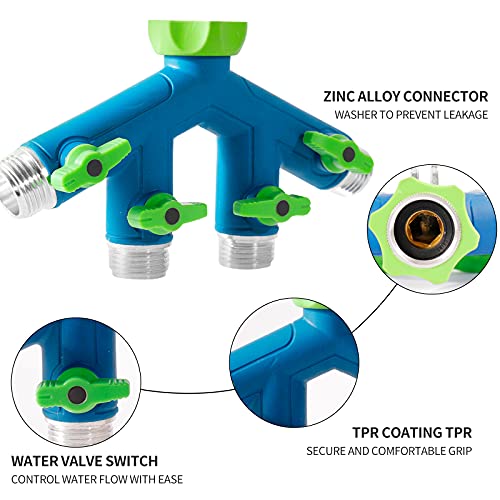 GREEN MOUNT Garden Hose Connector Tap Splitter, Easy Grip Splitter with
