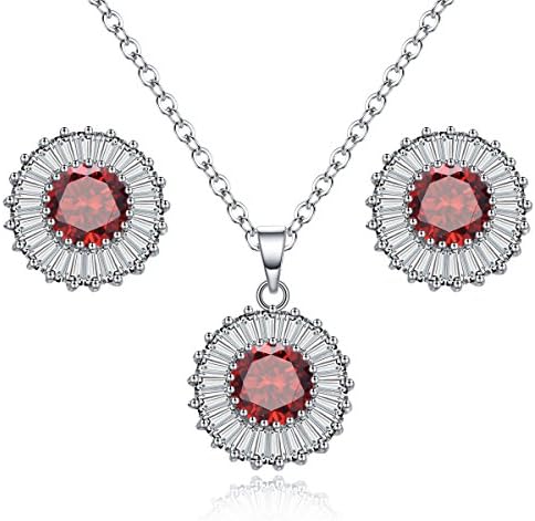 Stud Earrings Necklace Jewelry 18k White Gold Plated Fashion Jewelry Sets for Women