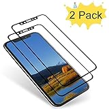 AuideasiPhone X Screen Protector, iPhone X Tempered Glass [3D Full Coverage] Bubble Free Screen Protector [Anti-Scratch] for iPhone X-Black [2-Pack]
