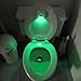 Toilet Night Light Compact Sensor 2 Colors Stick It to Toilet Lid. Home Bathroom Nightlight Motion Activated Portable Useful Funny Gift