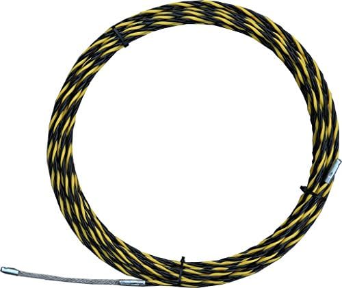 Ezitown Electrical 3 Core Braid Nylon Fish Tape (50ft, yellow) Diameter 6mm