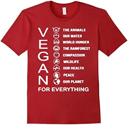 Men's Vegan For Everything T-Shirt Medium Cranberry