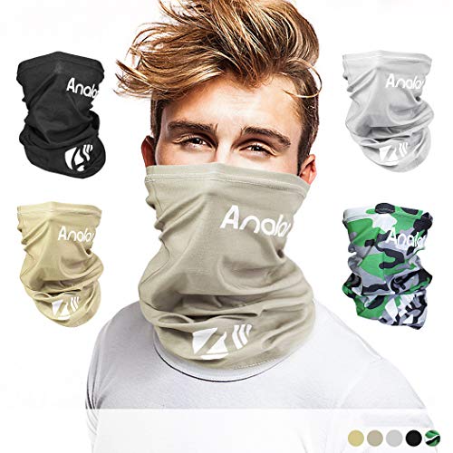 ANALAN Dust Mask Half Face Cover Mask Bandana Neck Gaiter Sun Protection Headwear for Men and Women Girls Boys Outside Sports (Desert Grey)