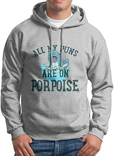 Shuiquwe All My Puns Are On Porpoise Men's Sports Hoodies S Ash