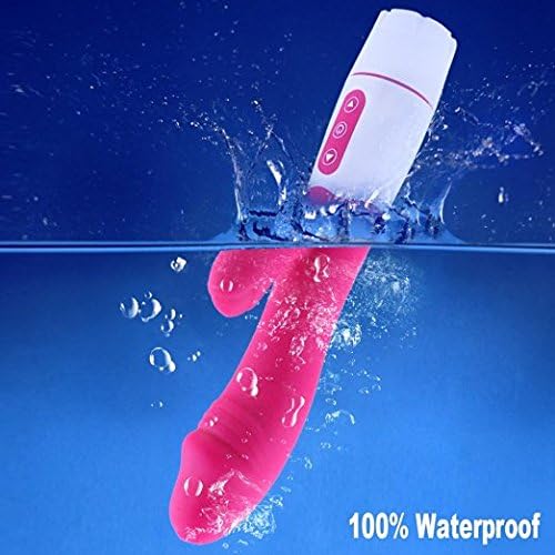Rabbit Vibrator G spot 12 Speed Powerful Waterproof Silicone Vibrating Clitoris Massager,Rose Red
