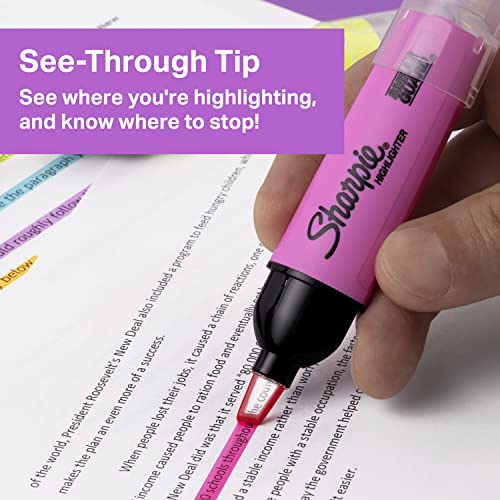 SHARPIE Highlighter, Clear View Highlighter with SeeThrough Chisel Tip