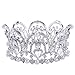 Stuffwholesale Girl Tiaras Silver Rhinestone Crystal Crown Pearl Prom Party Hair Wear with Bobby Pins (Crystal )