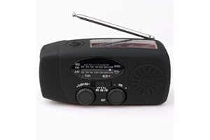 【Aivica-088】 7400mWh NOAA Weather Radio Emergency Radio Solar, Hand Crank, Type C USB Charge AM/FM/NOAA Radio 3 LED Flashlight 2000mAh Smart Phone Charger Power Bank (Black)