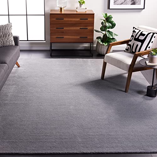 SAFAVIEH Himalaya Collection Area Rug - 6' Square, Grey, Handmade Wool, Ideal f…