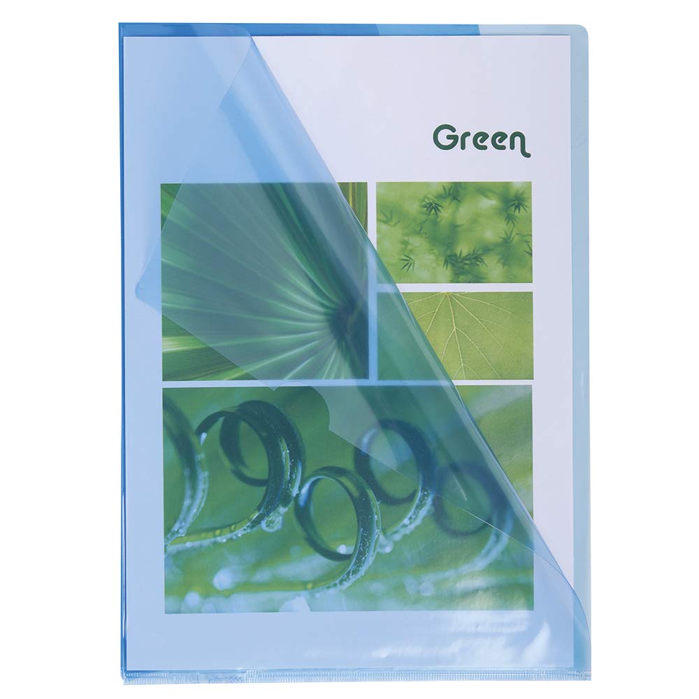 Exacompta - Ref 660525E - PVC Cut Flush Folder - Suitable for Holding A4 Documents, 0.1mm Clear PVC, Top & Right Openings, Cut Out for Easy Opening - Blue (Bag of 10)